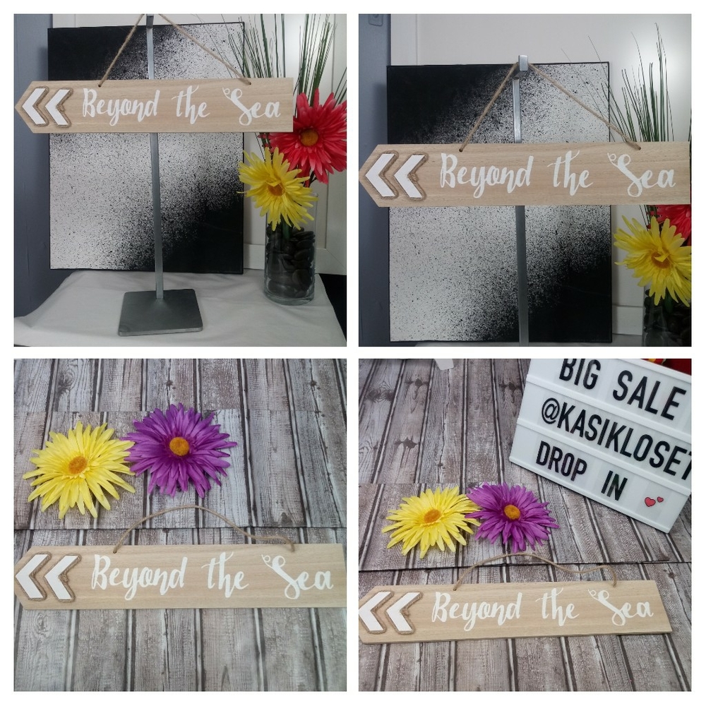Beyond The Sea Wood Hanging Sign Nautical Decorative Home Accent - Picture 4 of 9